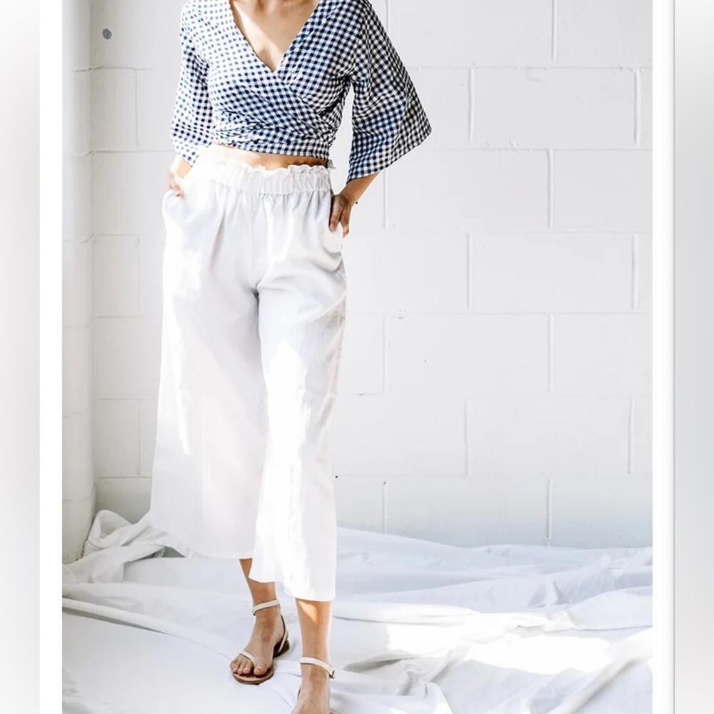 LJC Designs White Linen Puglia Pants
